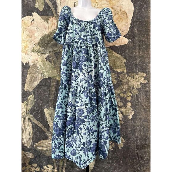 New By Anthropologie Tiered Poplin Midi Dress Size Small. - Picture 8 of 10